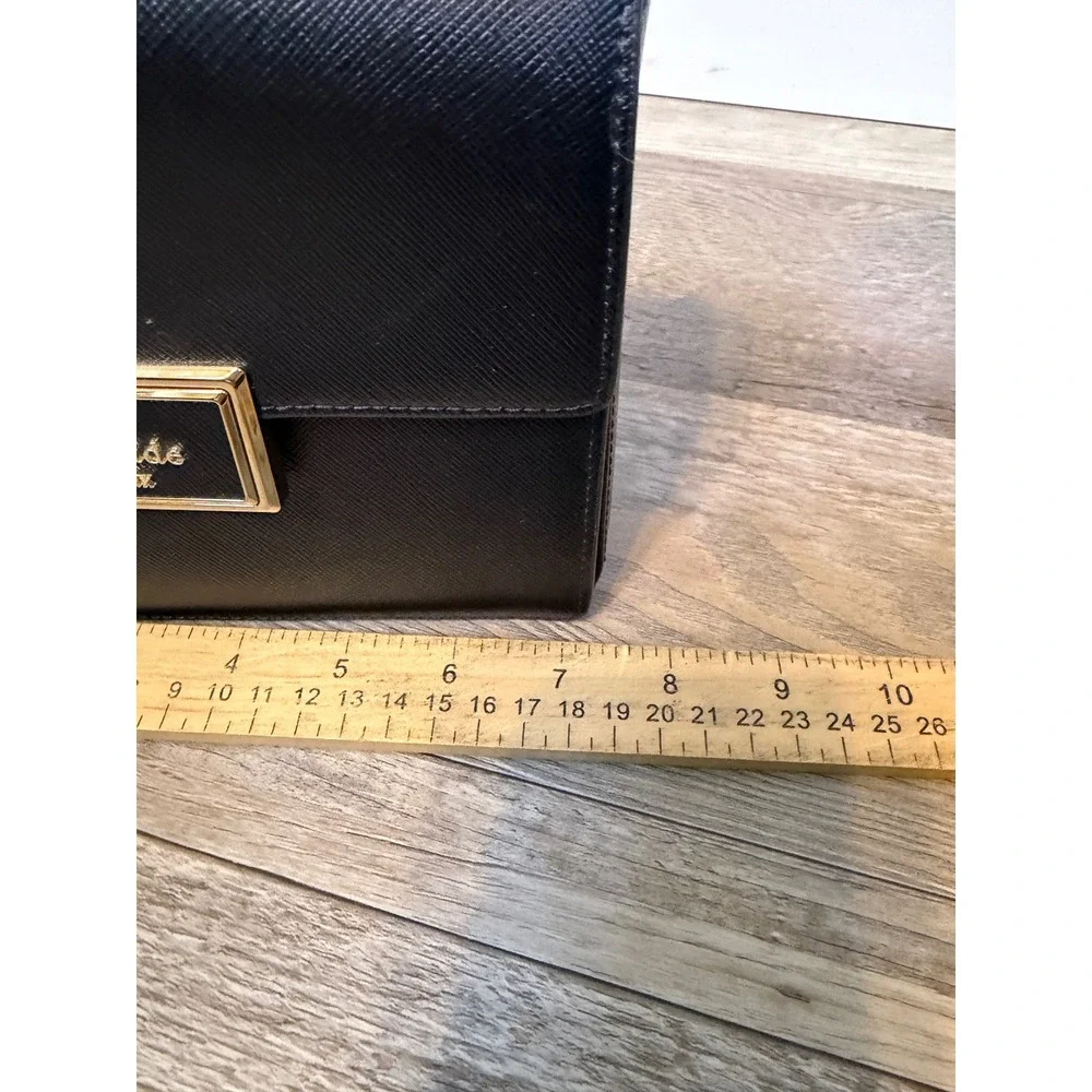 Kate Spade Womens Handbag Saffiano Leather Top Handle Crossbody Black Small
